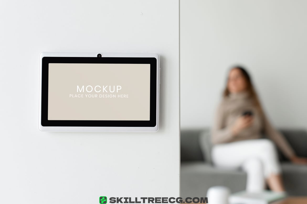 Home Automation Panel Monitor Mockup on a Wall（568757）-技能树